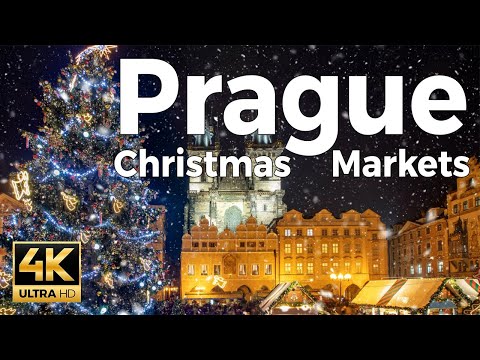 Prague Christmas Markets, Czech Republic Walking Tour 4k - With Captions