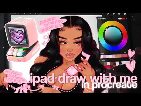 ‧₊˚ 🌸 cosy draw with me, chill asmr ⋅♡ | divoom ditoo pro unboxing + tutorial ‧₊˚☁️ | cute lofi 🎧🎀
