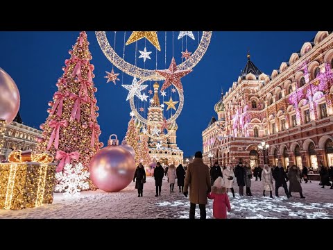 Christmas in Moscow, Russia | Winter Walk That Feels Unreal (4K HDR)