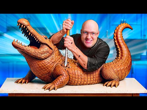 I Built a Life-Size Chocolate Crocodile !!!
