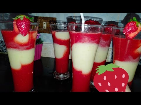 طريقه عمل عصير فراوله و جوافه فريش شكل وطعم نفس اللي بنشتريه من بره اكتر من نوع ف كوبايه واحده🍧🌝❤️