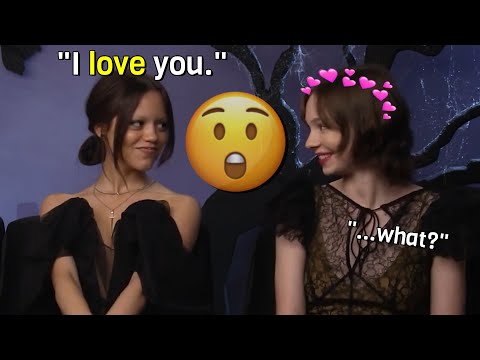 Jenna Ortega flirting with everyone in the Wednesday Cast for 6 minutes straight