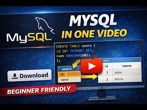 MySql In One Video for Beginners
