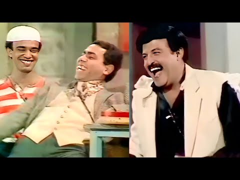 سمير غانم مش قادر يمسك نفسه من الضحك لما سليمان عيد خرج عن النص فى اول ظهور له على المسرح😂صريخ ضحك🤣🤣