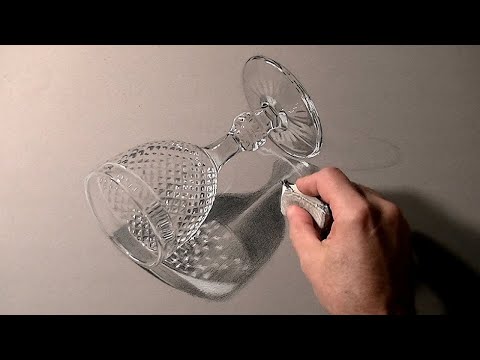 Drawing a crystal wine goblet