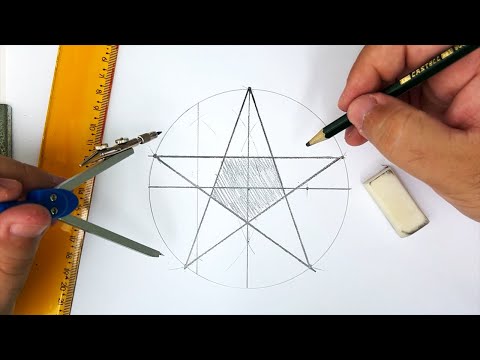 Como fazer um PENTAGRAMA ou ESTRELA DE 5 PONTAS com régua e compasso? Desenho Geométrico