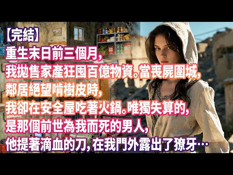 【完結】重生末日前三個月，我拋售家產狂囤百億物資。當喪屍圍城，鄰居絕望啃樹皮時，我卻在安全屋吃著火鍋。唯獨失算的，是那個前世為我而死的男人，他提著滴血的刀，在我門外露出了獠牙…#末世 #重生 #囤貨