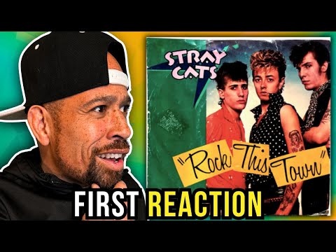 Rapper FIRST time REACTION to Stray Cats - Rock This Town!! This was in the 80's, wtf....