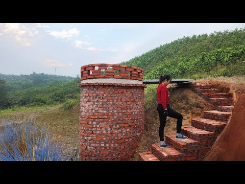 Building an outdoor staircase with bricks and cement - LY PHUC HA