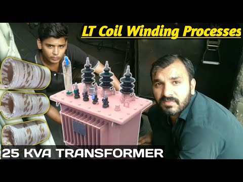 How To Make LT Coil Winding Processes | 25 Kva Transformer LT Coil Winding Processes.