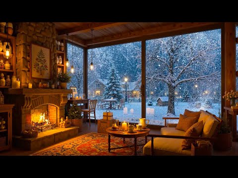 Cozy Fireplace & Relaxing Jazz Instrumental Music ☕ Smooth Jazz Music to Working, Studying, Relaxing