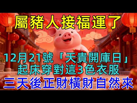 屬豬人必看！天地同慶！12月21號，農歷十一月初二，媽祖顯靈了，「天貴開庫日」，起床穿對這3色衣服，三天後正財橫財自然來！菩薩保妳正財橫財大爆發!#生肖运势#佛陀#佛學 #佛法 #佛教 #修行 #