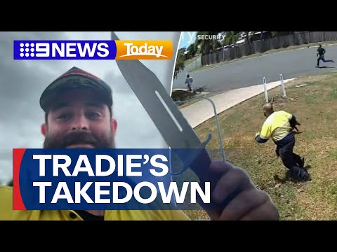 Tradie pulls off incredible daylight citizen's arrest | 9 News Australia