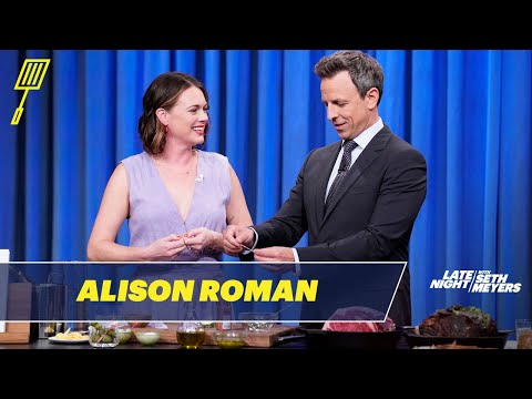 Alison Roman Prepares a Rib Roast While Sipping a Martini