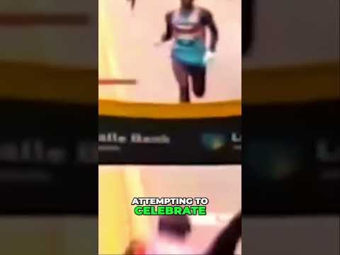 Runner's Celebration Turns to Disaster Inches From Finish Line #shorts