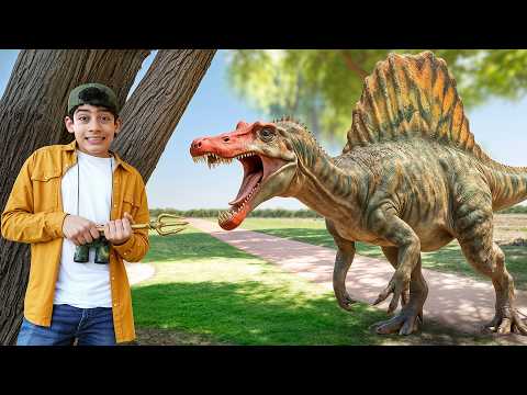 Jason and Alex Real Dinosaurs in the Park Adventure