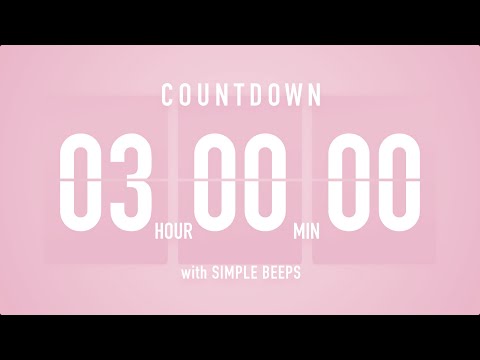 3 Hr Countdown Timer 🌸 Flip Clock 🔔