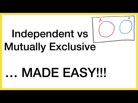 Independent vs Mutually Exclusive Events ... MADE EASY!!!