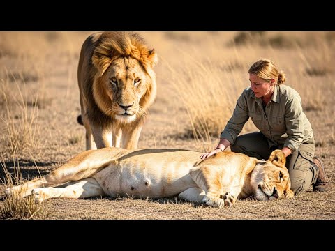 Une lionne enceinte est sauvée par une femme — et la réaction du lion a été incroyable.