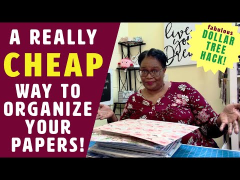 I LOVE THIS!  Great Paper Organization for SUCH LITTLE MONEY! crafty budget idea! DOLLAR TREE HACK