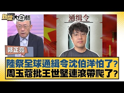 陸祭全球通緝令沈伯洋怕了？周玉蔻批王世堅連滾帶爬了？【#新聞大白話】20251030-8｜#郭正亮 #謝寒冰 #柳采葳