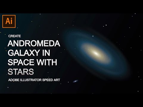Andromeda Galaxy In Space With Stars Illustration - Adobe Illustrator SPEED ART