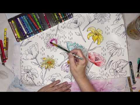 Making Painted Papers with Stamps & Neocolor II Water Soluble Crayons—How To