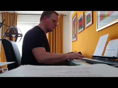 Playing fun music with a serious face