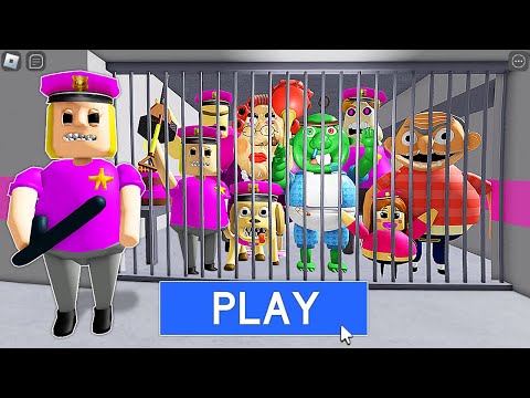 Playing as EVERYONE in POLICE GIRL PRISON RUN (NEW OBBY) All Jumpscares Full Game ROBLOX