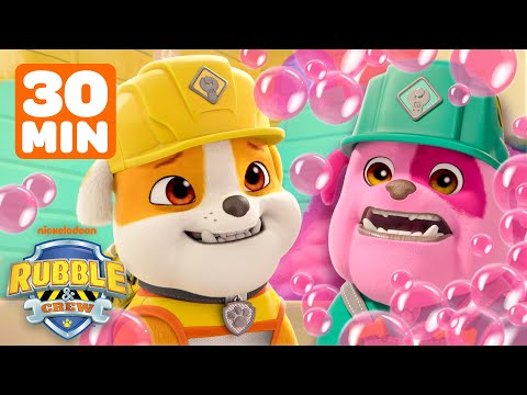 Rubble's Bubble Bath Turns Grandpa Pink! + MORE Bath Time w/ Motor! | 30 Minutes | Rubble & Crew