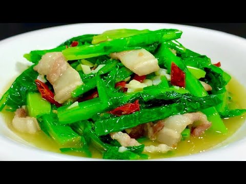 油麥菜這種做法最好吃，比飯店裡面做得還要清脆，不發黃也不發黑【阿朝哥美食 】#油麥菜 #油麥菜食譜 #油麥菜料理 #油麥菜做法 #油麥菜煮法