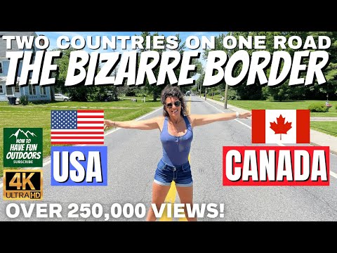 Canada–United States Bizarre Border that runs down the middle of a street // Canusa Street [4K]