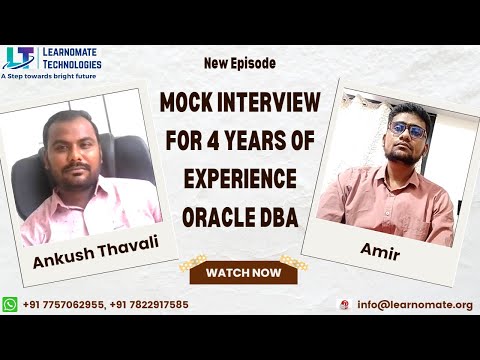 Mock interview for 4 years of experience Oracle DBA.