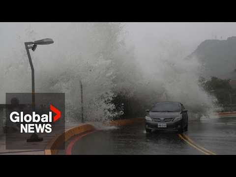 Typhoon Krathon makes landfall in Taiwan