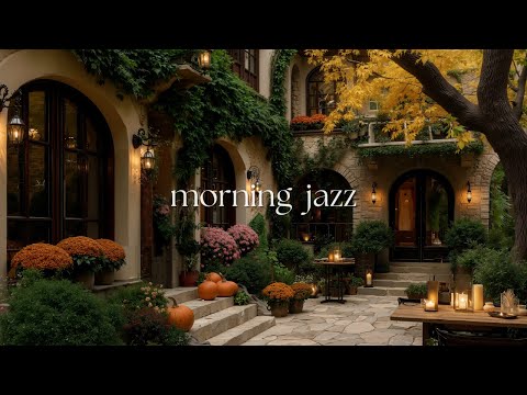 Warm Autumn Porch Ambience by the Forest | Soft Morning Jazz for Focus, Relaxation & Cozy Rest