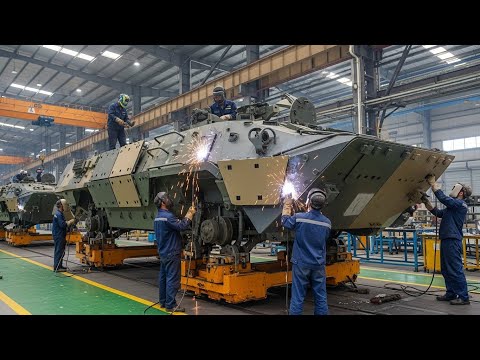 Inside the Defense Factory: Full Industrial Production Workflow of an Armored Personnel Carrier.