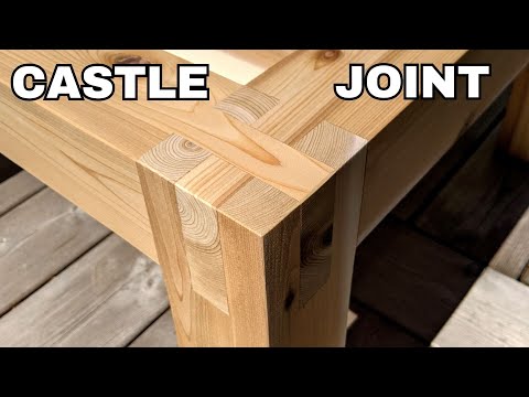 Outdoor COFFEE TABLE made using a 3-way CASTLE JOINT (plans available)