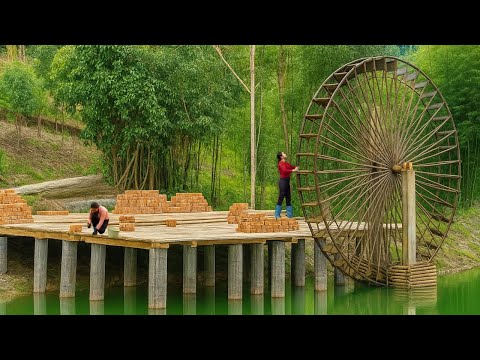 TIMELAPSE : 110 Days Of Building A Water Pump System Using Concrete And Bamboo