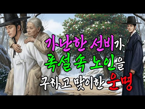 가난한 선비가 과거시험을 보러 가는길에 폭설 속 노인을 구하고 바뀐 운명 | 야담·민담·전설·설화·옛날이야기
