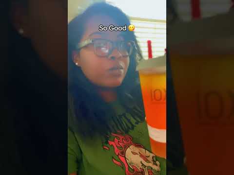 This Mango Green Tea w| Mango Popping Boba Was So Good 😋