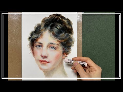 Soft pastel simple portrait drawing for beginners