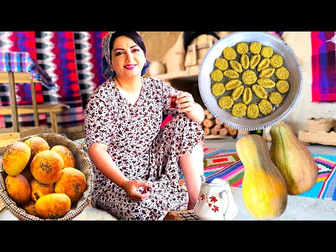 Village Life in Iran | Making Traditional Tarkhineh & Pumpkin Bread from Garden Harvest