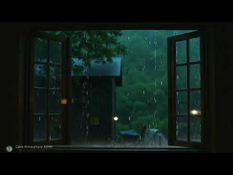 Relaxing Rain Sounds at Night | Open Window Heavy Rain | Sleep & Insomnia Relief