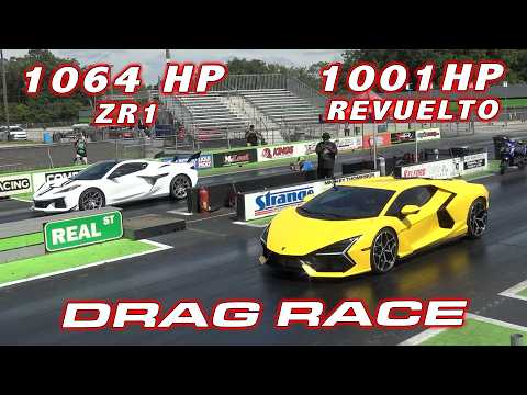 FIRST ZR1 1/4 Mile! * 2025 Chevrolet Corvette ZR1 vs Lamborghini Revuelto DRAG RACE
