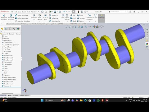 How to model a crankshaft in solidwork