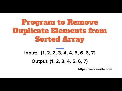 Java Program to Remove Duplicate Elements from Sorted Array