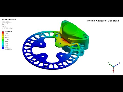 ANSYS Tutorial || Steady State Thermal Analysis of Cast Iron Disc Brake Pad Assembly.