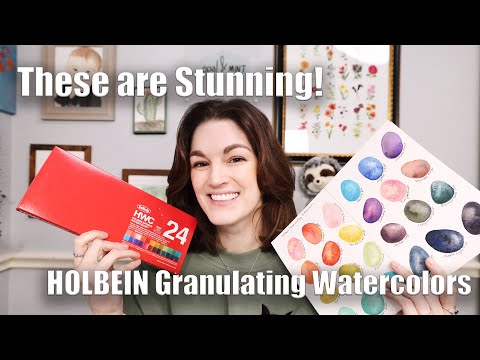 HOLBEIN Granulating Watercolor 24 Set - Let's Swatch Them Together!