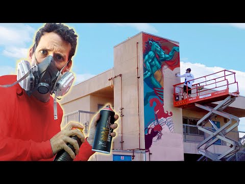 Spray Painting This Whole School with Giant Artwork!