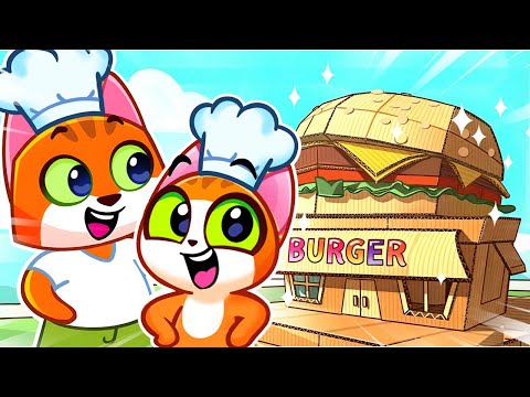 Cardboard Cafe Adventure for Kids | Fun Adventures | Kids Cartoons | Purr-Purr Stories